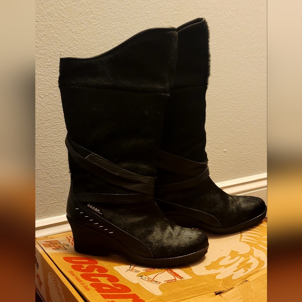 Oscar Sport Pony Black Fur Boot Made in Italy Nardik US 9 EU 40